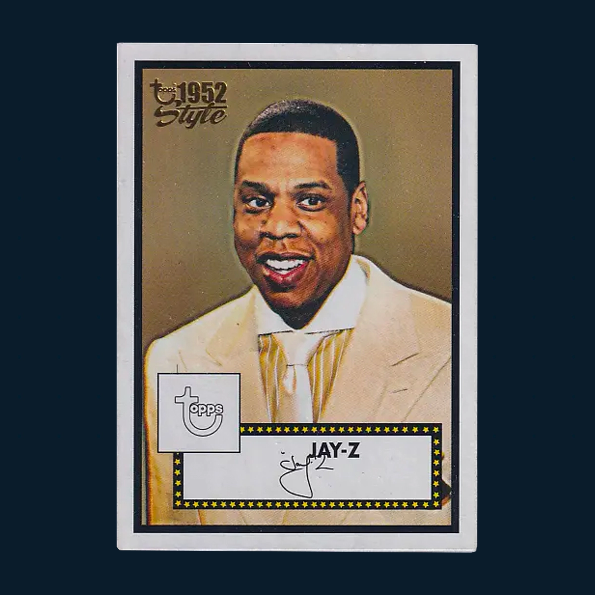 Jay-Z portrait with dark background and serious expression