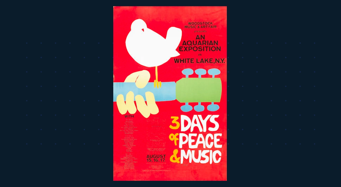 Woodstock 1969 festival poster: 3 Days of Peace and Music