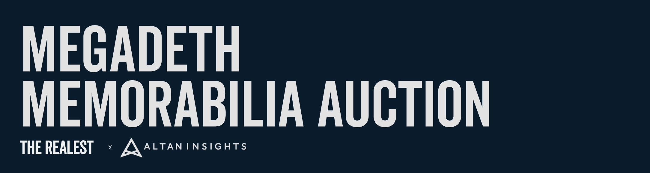 Megadeth memorabilia displayed for auction with concert imagery